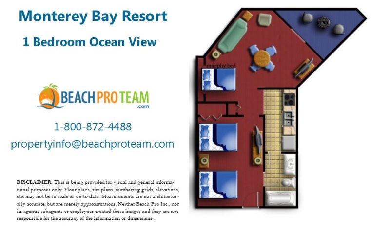 Monterey Bay Floor Plan C - 1 Bedroom Ocean View